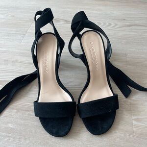 Club Monaco Black Strappy Heels